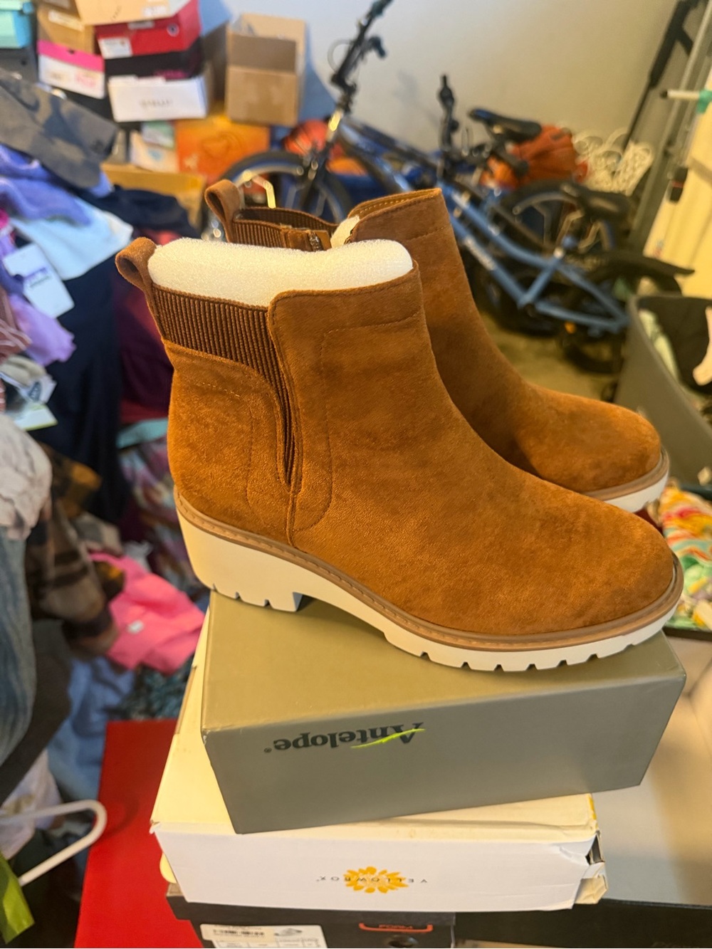 Women’s Wedge Ankle Boot - Tan Suede